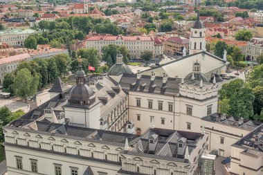 Vilnius, Litvanya sermaye şehir eski şehrin havadan görünümü