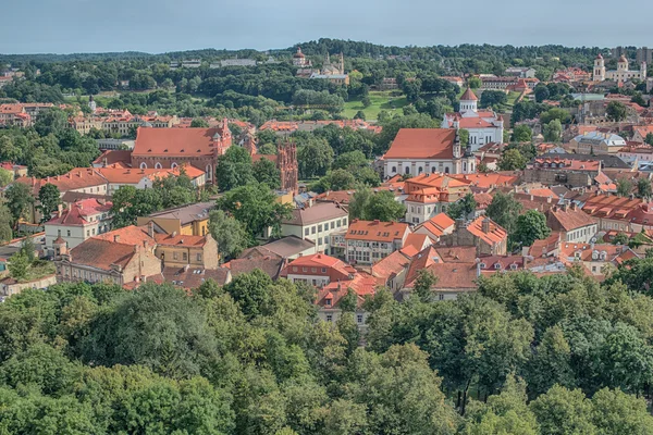 Vista aérea da Cidade Velha em Vilnius, capital da Lituânia — Fotografia de Stock