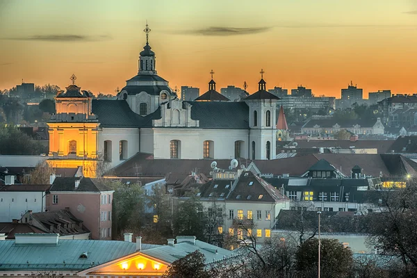 圣灵在日落立陶宛维尔纽斯: 教会 图库图片