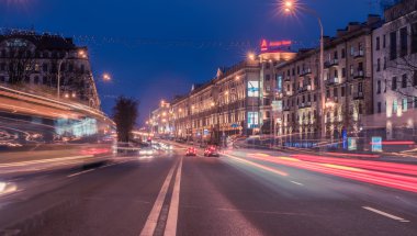 Minsk, Beyaz Rusya: Lenin, Bolşevik cinayet, sokak günbatımında