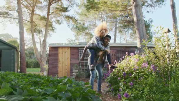 Roztomilý farmář pár prasátko pozadí venku — Stock video