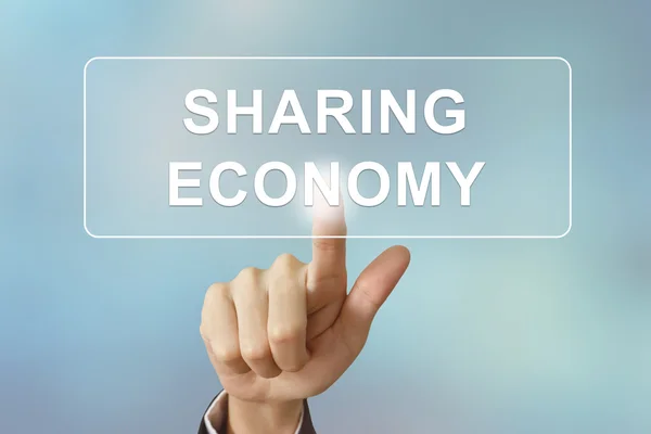 Zakelijke hand delen economie te klikken — Stockfoto