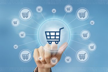 iş yandan basın çevrimiçi alışveriş düğmesini