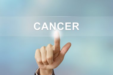 arka plan bulanık kanser düğmesini tıklayarak iş el