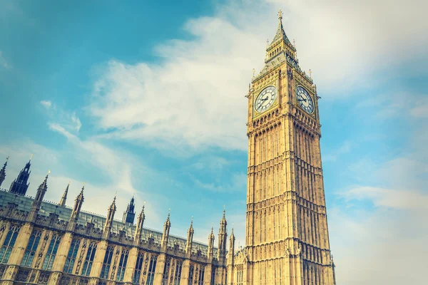 Büyük Ben ve House of Parliament, Londra, İngiltere, vintage tarzı — Stok fotoğraf