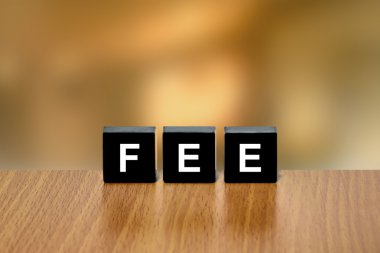 financial fee on black block clipart