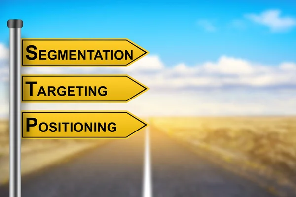 Segmentierung, Targeting, Positionierung von Marketingstrategien Wörter — Stockfoto