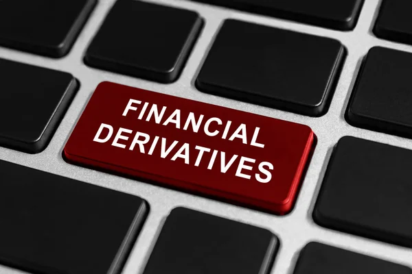Botão de derivativos financeiros no teclado — Fotografia de Stock