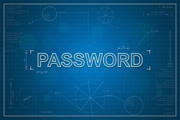 Blueprint of password — Stock Photo, Image