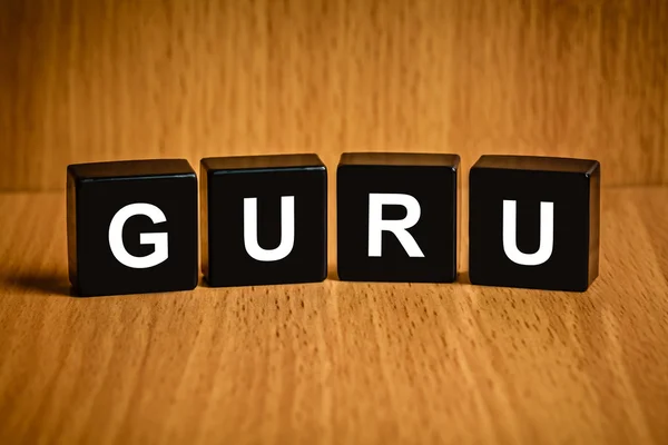 GURU word on black block — Stock Photo, Image