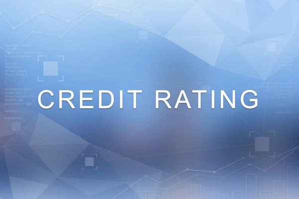 Palavra de classificação de crédito sobre fundo borrado e polígono — Fotografia de Stock