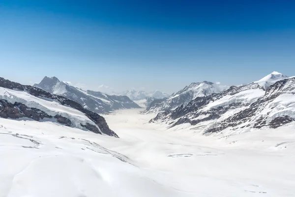 Geleira de Aletsch em Jungfraujoch, Alpes, Suíça — Fotografia de Stock