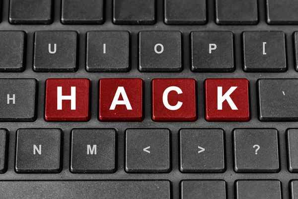 Slovo Hack na klávesnici — Stock fotografie