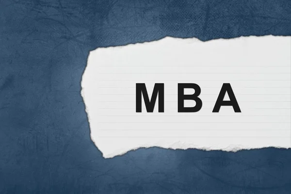 MBA or Master of Business Administration with white paper tears — Stock Photo, Image