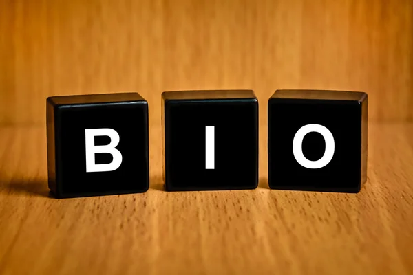 Bio palabra en bloque negro — Foto de Stock