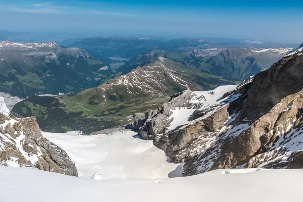 Zwitserse Alpen bereik berglandschap, Jungfraujoch, Zwitserland — Stockfoto