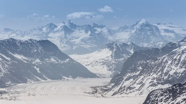 Ledovec Aletsch v jungfraujoch, Alpy, Švýcarsko — Stock fotografie