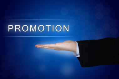 mavi arka plan promosyon düğmesini