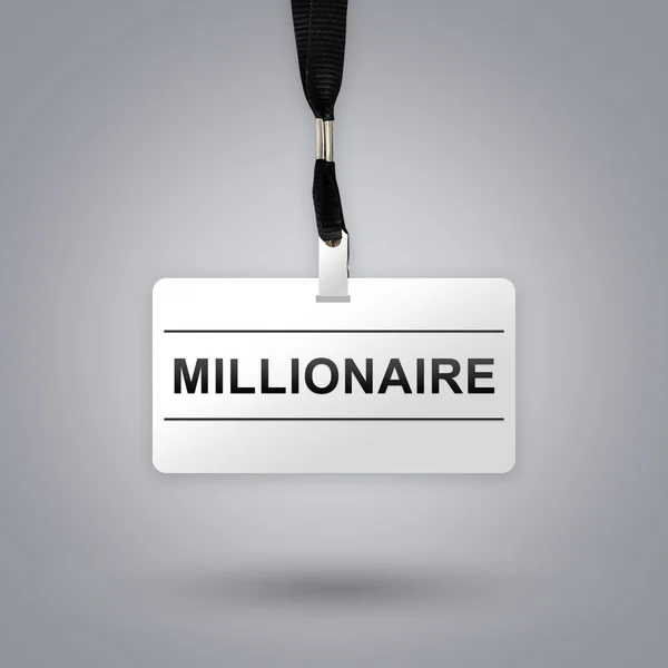 Millionaire on badge — Stock Photo, Image