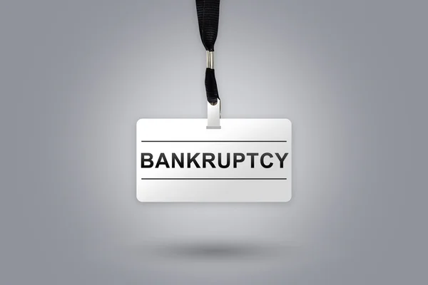 Bankruptcy on badge — Stock Photo, Image