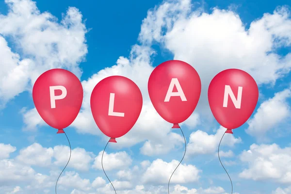 Planning text on balloon — Stock Photo, Image