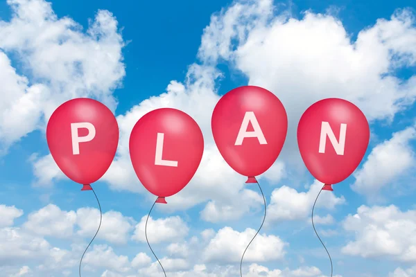 Planungstext auf Ballon — Stockfoto