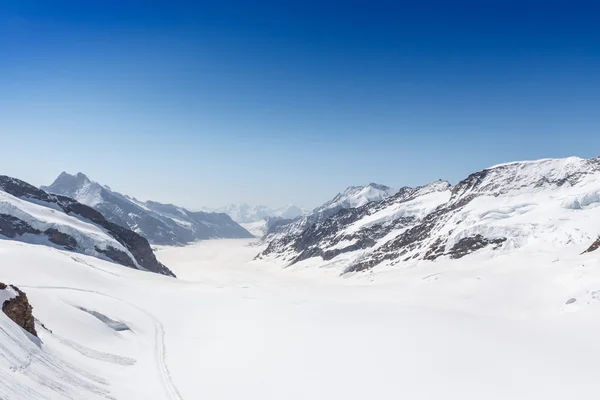 Geleira de Aletsch em Jungfraujoch, Alpes, Suíça — Fotografia de Stock