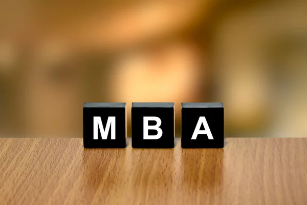 MBA or Master of Business Administration on black block — Stock Photo, Image