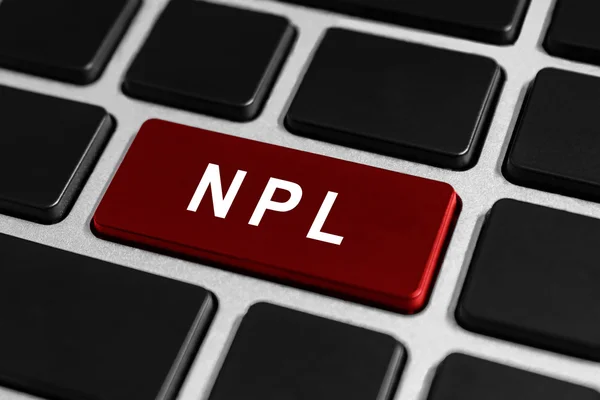 NPL vagy befagyott kölcsön gombot a billentyűzeten — Stock Fotó