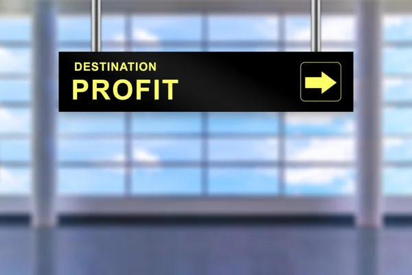 Financial profit airport sign board — Stock Photo, Image