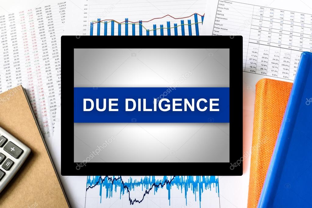 due diligence word on tablet