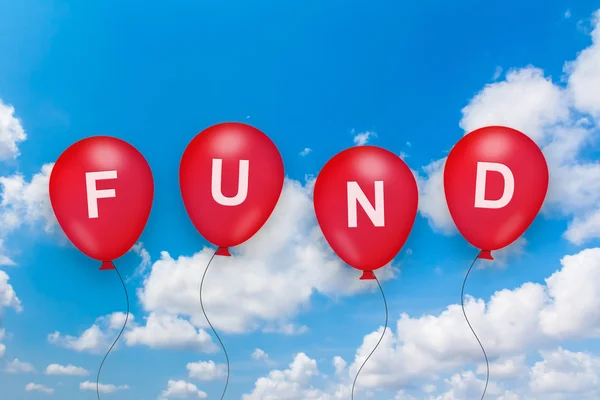 Fund text on balloon — Stock Photo, Image