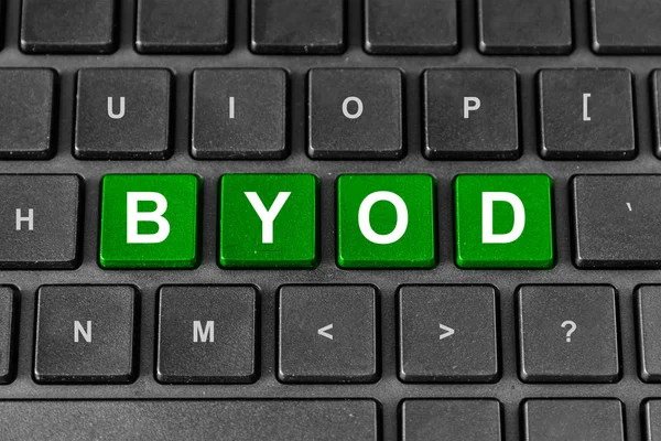 BYOD o Traiga su propia palabra de dispositivo en el teclado —  Fotos de Stock