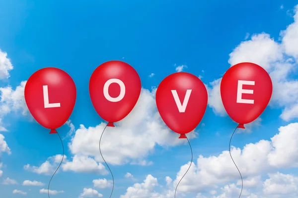 Αγάπη κείμενο σε μπαλόνι — Φωτογραφία Αρχείου