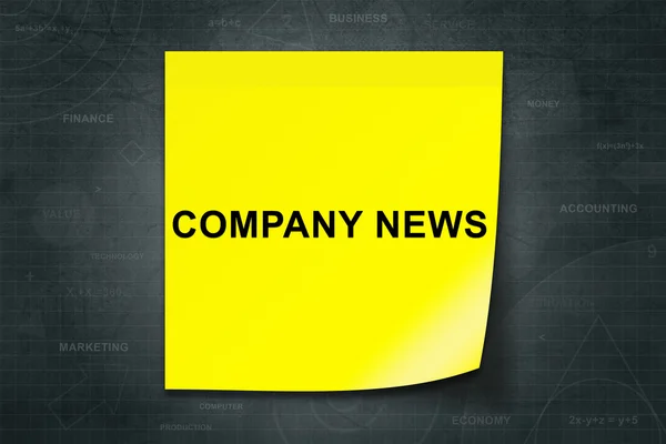 Company news word on yellow note — Stock Photo, Image