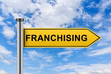 kelime franchising ile sarı yol işareti