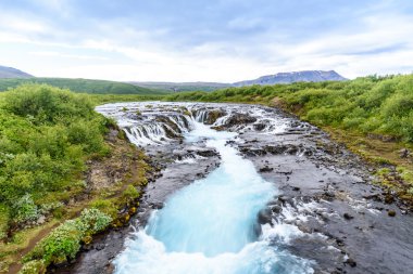 Bruarfoss şelale turkuaz su, South Iceland ile