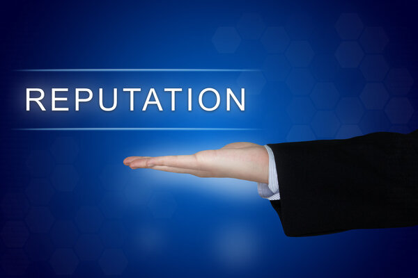 кнопка репутации на синем фоне
