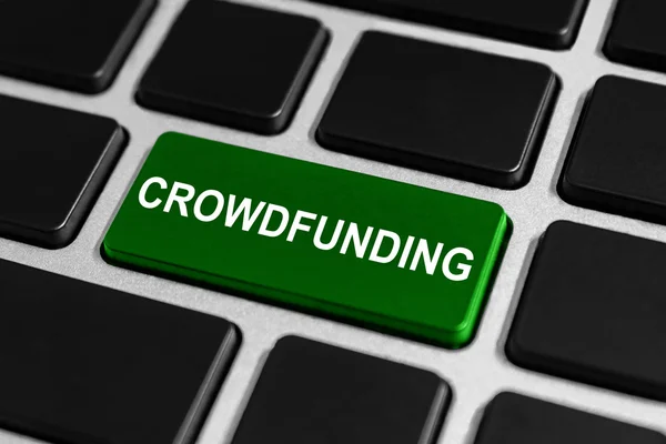 Crowdfunding knop op toetsenbord — Stockfoto