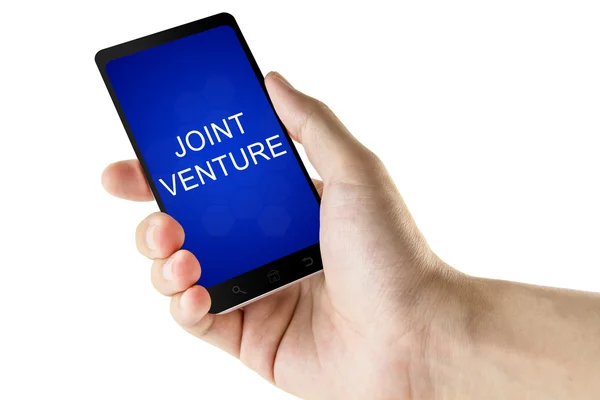 Joint Venture-Wort zum digitalen Smartphone — Stockfoto