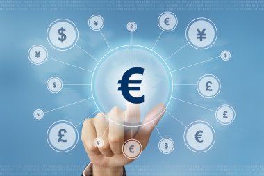 iş yandan basın euro para birimi düğmesini