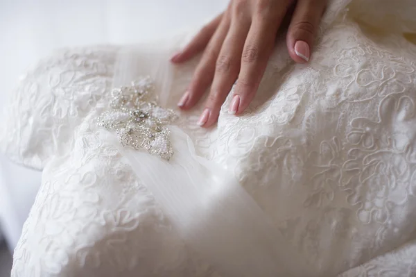 Vestido Novia Hermoso Blanco — Foto de Stock