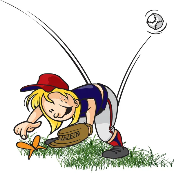 Afgeluisterd Outfielder — Stockvector