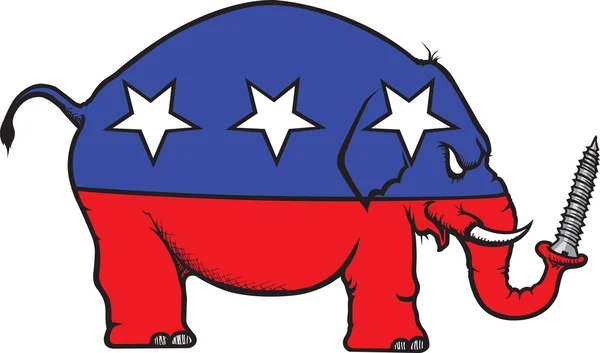 GOP gemiddelde olifant — Stockvector