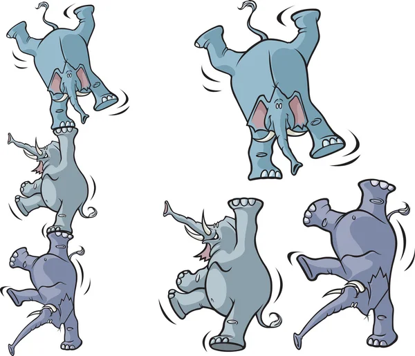 Akrobatiska elefanter — Stock vektor