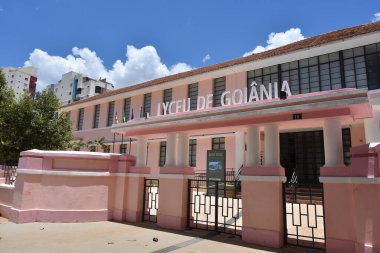 Goinia, Goias, Brezilya, Goiania saat kulesi, şehir meydanı, tarihi miras, sanat deco mimarisi.