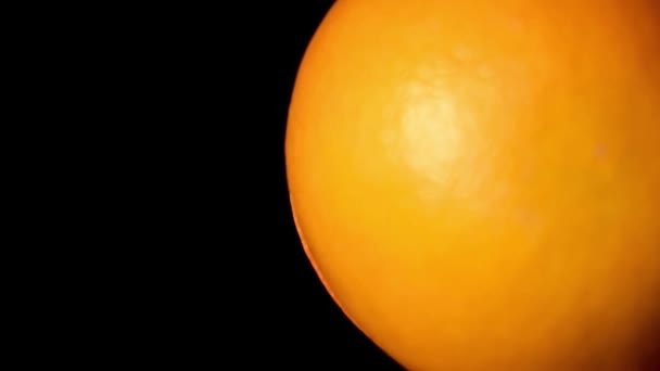 Krájené zralé grapefruit půlky na černém pozadí — Stock video