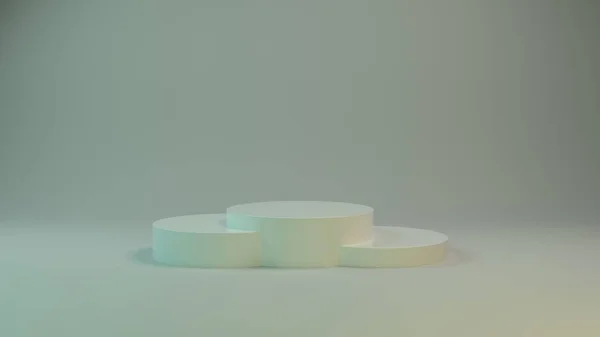 White plastic textures. 3D mint podium for packaging presentation. 3d illustration — Stock Photo, Image