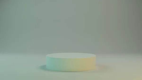 Pódio de hortelã 3D para apresentação de embalagens. Exibição de produto com texturas de plástico branco. ilustração 3d — Fotografia de Stock