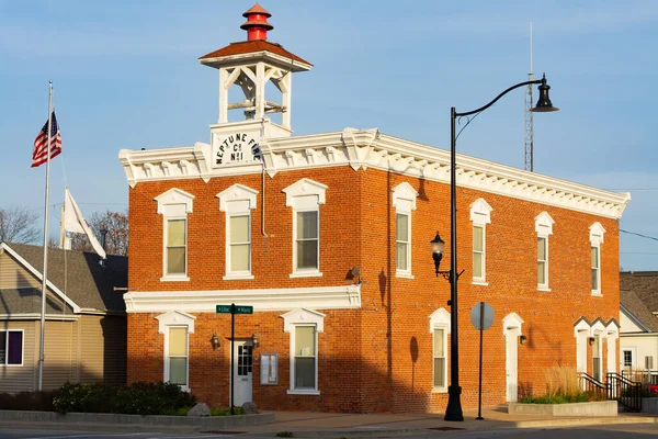 Vecchia Caserma Dei Pompieri Nella Piccola Città Del Midwest Elmwood — Foto Stock